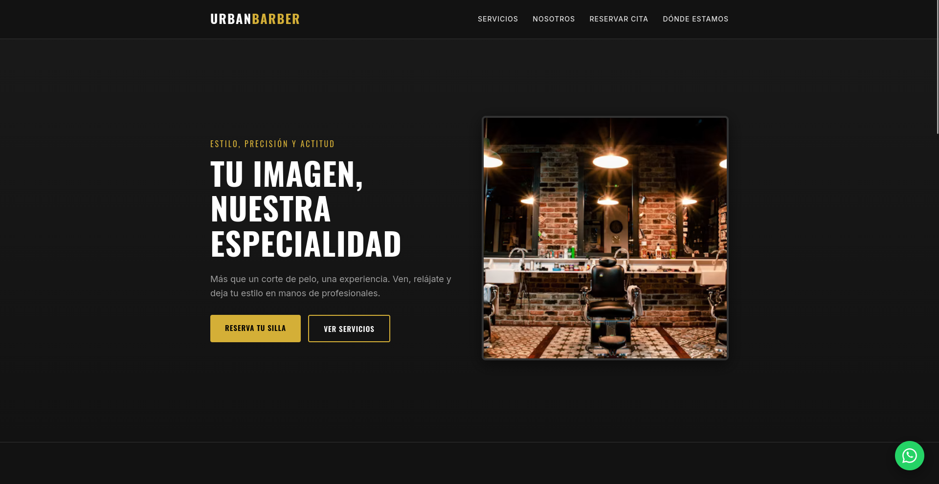 Landing Page para Barberia/peluqueria