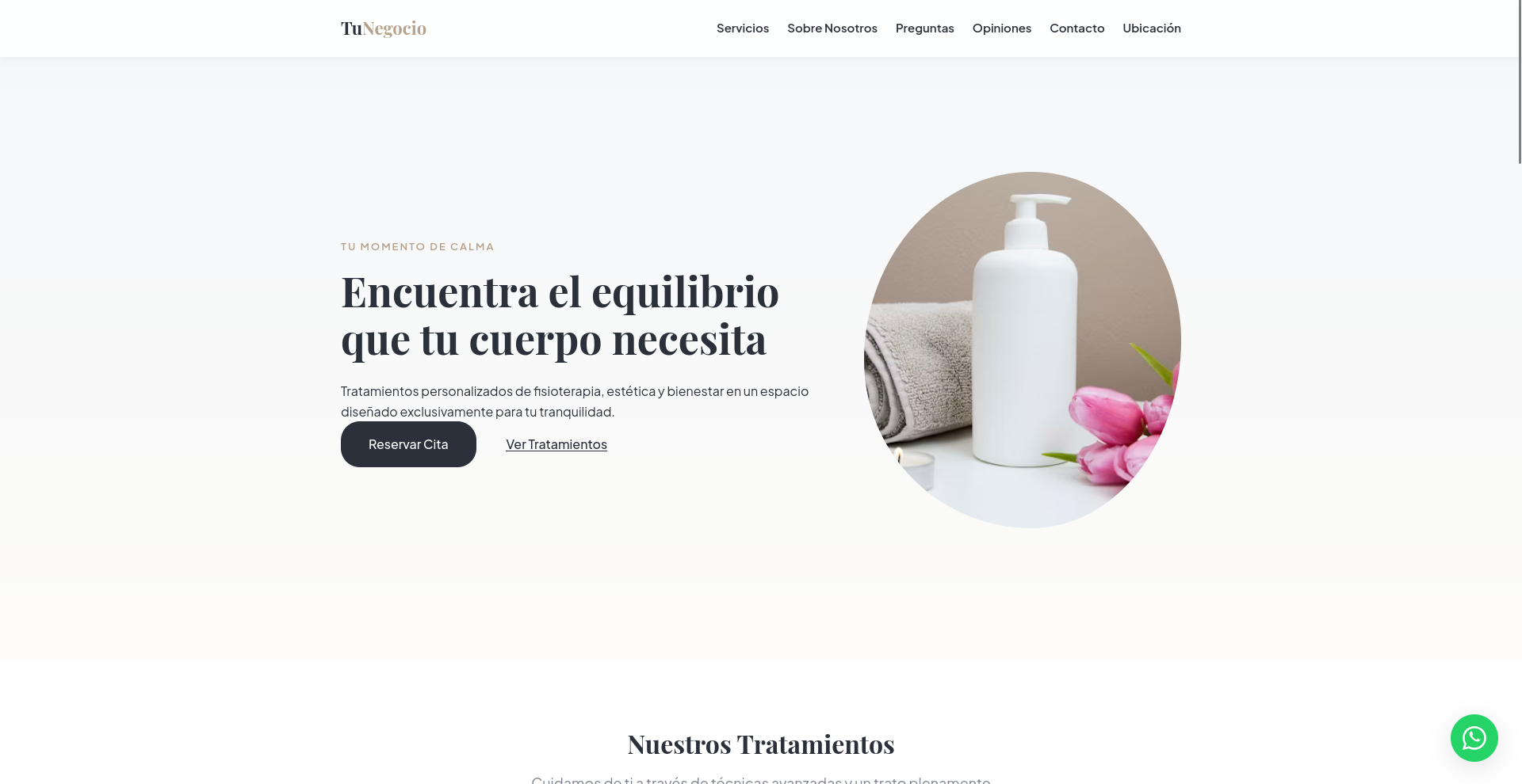 Landing Page para Centro de Belleza